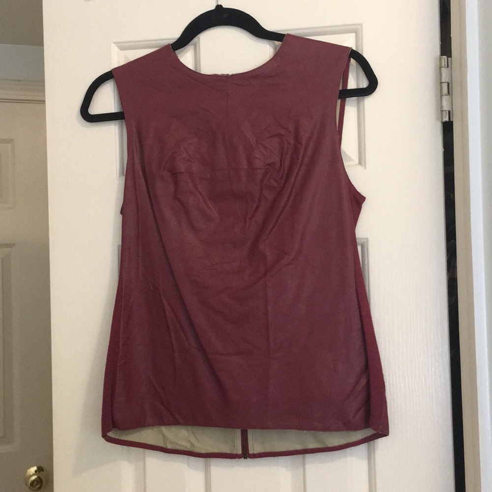Dark red leather top